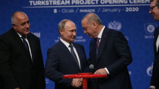 El presidente de Rusia, Vladimir Putin, y su homólogo turco, Recep Tayyip Erdogan