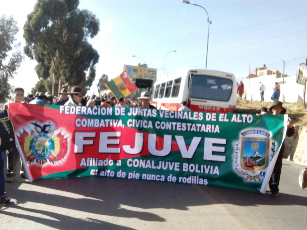 Lee más sobre el artículo De las tres Fejuves de El Alto, una irá al bloqueo y otras dos expresan rechazo