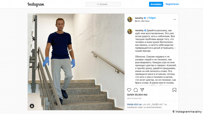 Lee más sobre el artículo Navalny vuelve a caminar y publica fotos en Instagram