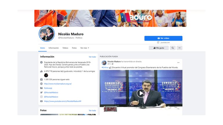 Lee más sobre el artículo Facebook bloqueó la página de Nicolás Maduro por desinformar sobre el COVID-19