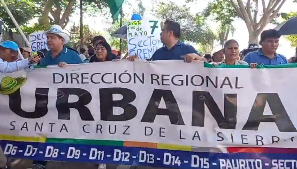 Lee más sobre el artículo Grupos afines al MAS marchan contra los bloqueos anunciados para el jueves