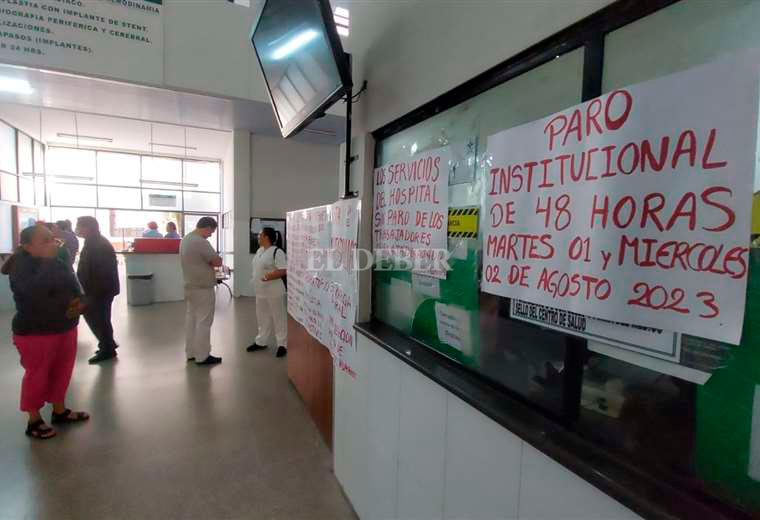 Lee más sobre el artículo Trabajadores cumplen 48 horas de paro en el hospital San Juan de Dios